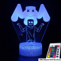 Lampe Fortnite 3D M Marshmello - Effet LED